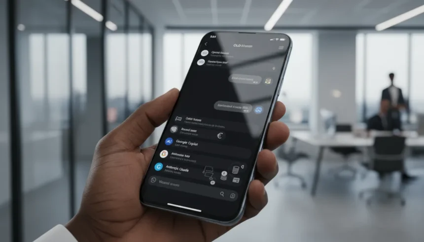 Logotipo do WhatsApp cercado por chatbots rivais no WhatsApp com ícones de moedas e taxas por mensagem.