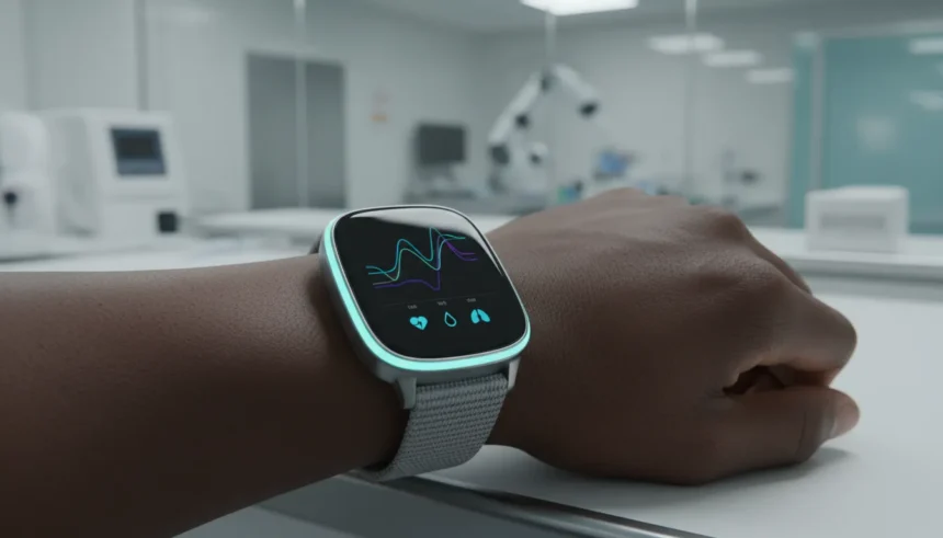 Interface Fitbit e ferramentas de Google AI health em destaque no evento The Check Up 2026 sobre inovação em saúde.