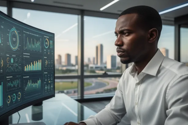 Logos do Google, Meta e Amazon integrados à IA nas avaliações de desempenho e análise de promoções corporativas.