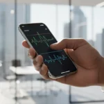 Logo da Meta e ondas sonoras digitais. Meta processos anunciantes fraudes por uso de vozes clonadas em anúncios falsos.