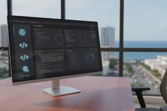 Interface do OpenAI desktop app integrando ChatGPT, Codex e navegação web em uma única janela de computador.