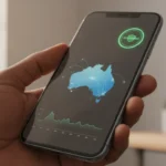 Usuário na Austrália acessa VPN no notebook para contornar novas restrições de idade online em sites e redes sociais.