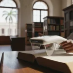 Scanner portátil com IA digitalizando anotações, a inovadora tecnologia para estudantes que substitui as fotocópias.