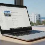 Interface administrativa do WordPress no navegador funcionando instantaneamente em um laptop sem servidor ou domínio.